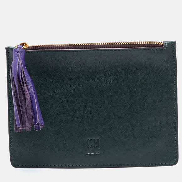 CH CAROLINA HERRERA Multicolor Leather Tassel Zip Pouch